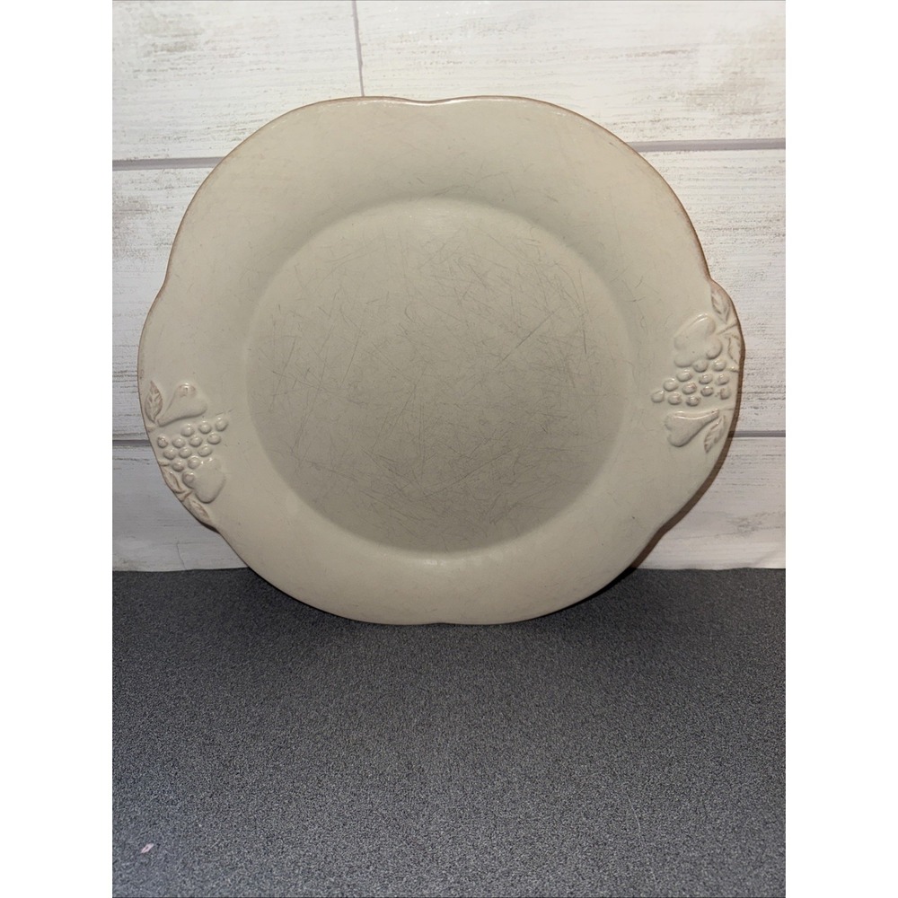 Casafina Casa Stone Madeira Harvest Cream Round Dinner Plate Portugal Fruits